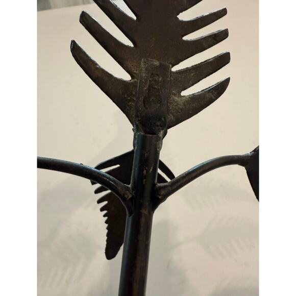 Metal Wall Sconce Decorative Two-Candle Holder Iron Leaf Ornate French Regency - Picture 9 of 9